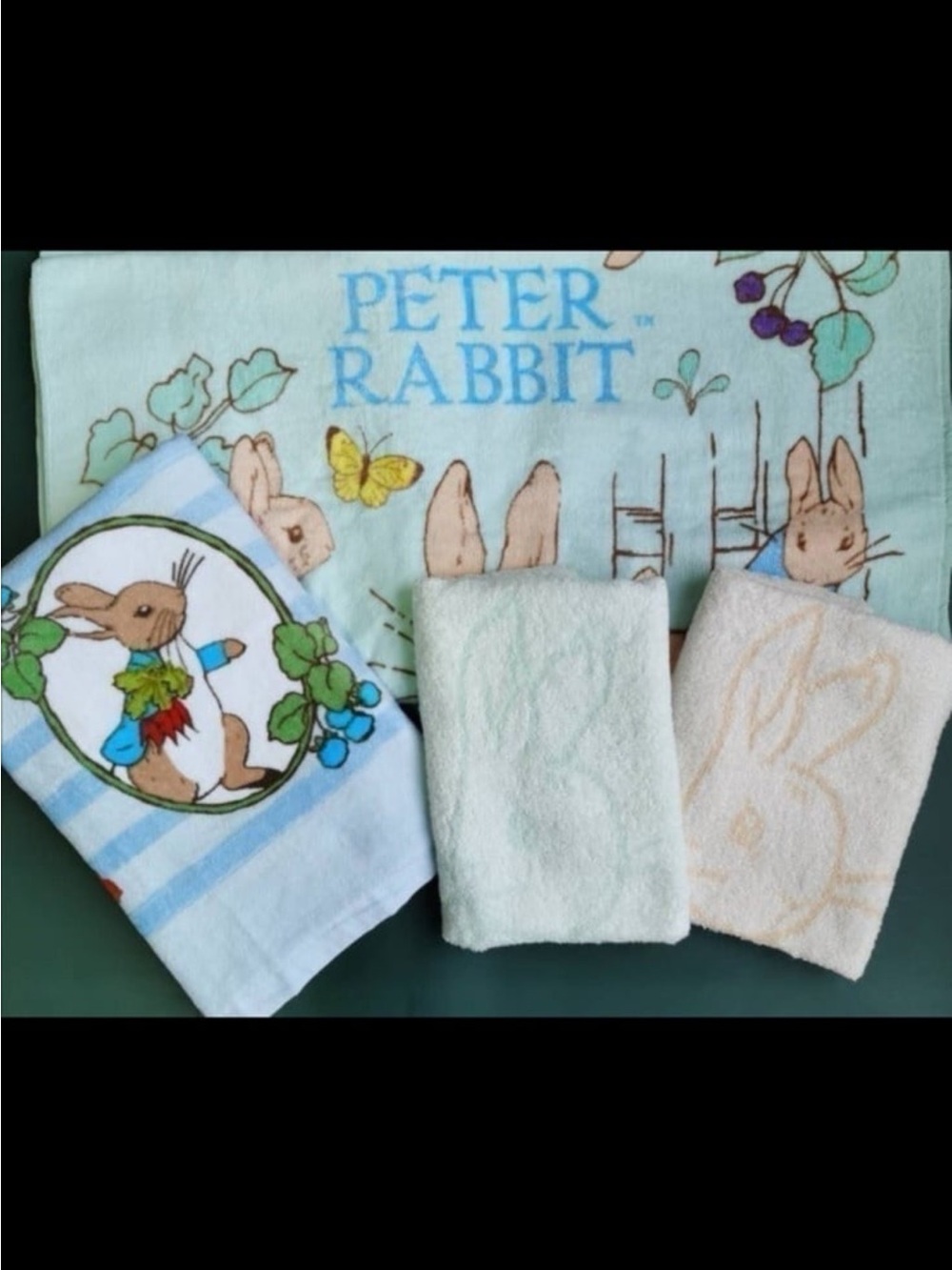 Bundle of 3 NWOT Peter Rabbits Towels-1 Bath Beach Towel+2 Oversized Hand Towels